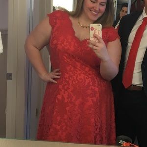 Tadashi Shoji Dresses - Todashi Shoji lace dress plus coral / red Tadashi Shoji Dresses - Todashi Shoji lace dress plus coral / red